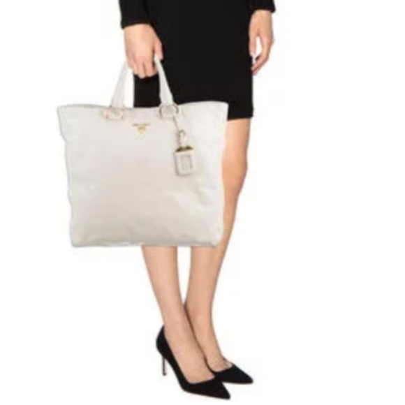 Prada White Tote Bag - Picture 1 of 8
